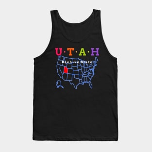 Utah, USA. Beehive State. (With Map) Tank Top